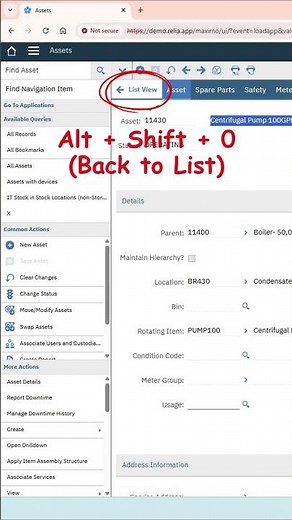 MaxShortcuts - Extra keyboard shortcuts for IBM Maximo / MAS