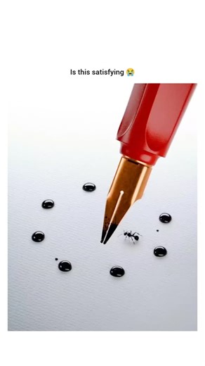 adorable on Instagram: "The post shares a 13-second video of a red pen precisely drawing an ink circle around a live ant on a white surface, trapping it as the ant circles inside without crossing the line. This setup replicates a classic viral experiment from 2016 onward, where ink's strong odor disrupts ants' pheromone-based navigation, preventing escape and highlighting their trail-following instincts. Garnering 7 million views and 621 replies, many suspecting AI generation despite its real-wo