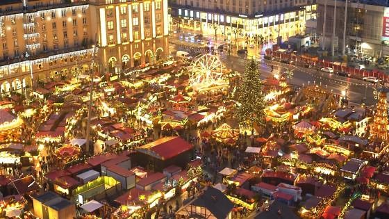 Explore Dresden, Germany's historic Christmas market from above