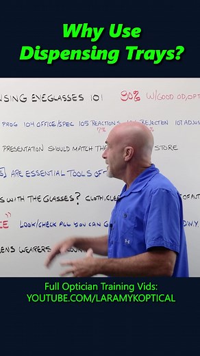 Why Use Dispensing Trays? #optician #optical #laramyk #opticianworks #opticiantraining #abo #abocertification | Laramy-K OpticianWorks
