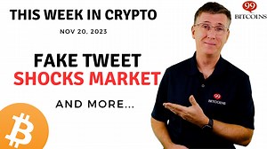 11 comments |  That is what happened this week in Crypto. For the complete stories visit: https://bit.ly/40Jfjkw 00:19 Stablecoin Moves into Bitcoin Mining 00:43 Bitcoin ETF Decisions Face Delays 01:13 Fake Tweet Shocks Market 01:46 Token Plunges as OpenAI CEO Ousted 02:11 Pension Fund Invests in Coinbase 02:31 High Profile Lending Protocol Rebrands 02:54 Disney and Star Wars NFTs 03:16 Binance Intervenes on Kidnapping and Robbery | 99 Bitcoins | Facebook