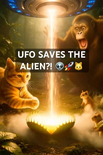 Unbelievable!! UFO Saves the Alien from the Trap 👽🌿🐱🦍😂