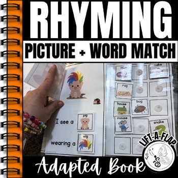 Rhyming Words Adapted Book for Special Education | Hands-On Rhyming Activity