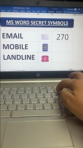 Email ✉️, Mobile 📱, Landline ☎️ Imp MS Word symbols, Word Shortcuts, Keyboard Symbols