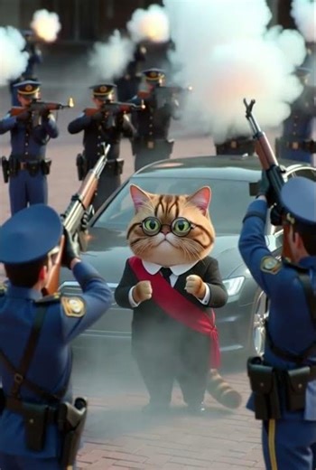 Security Level: Cat Supreme Leader 😼🚔#catpresident #aianimation #cutecatshorts #vipcat #zsecuritycat