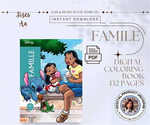 Disney Family Color by Number Digital Coloring Book | Adult Mystery Coloring Pages | Printable PDF PNG | Calm Focused Coloring - Etsy