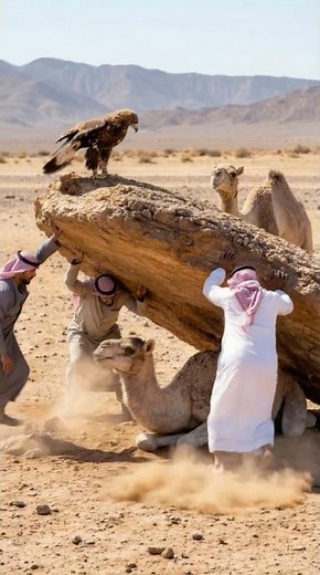 Camel Mother Saves Her Calf Trapped With The Help Of Brave Men #animal rescue #humanity