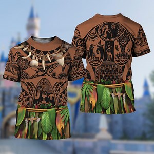 Disney Maui Moana Shirt, Maui Men Cosplay Costume T-shirt, Tattoo Cosplay, Father Birthday Gift, Maui Disneyland Halloween Matching Cosplay - Etsy