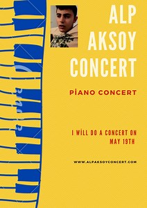 Yellow and Red Instrument Jazz Concert Poster