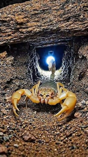 Scorpion POV Exploring a Dark Underground Burrow 🦂🔦 #shorts