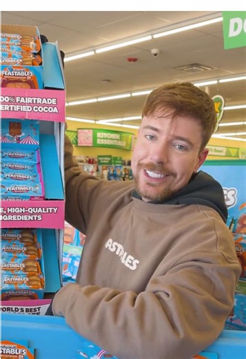 The secret's out! @MrBeast @Feastables have just flown onto our shelves! Snatch up some Milk Chocolate Bars and Peanut Butter Cups 😋 No helicopter required.