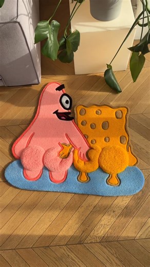 rugscreator | What rug would you like to see me make next? The carving process of a custom SpongeBob & Patrick rug 🧽🪸 Also if you’re looking for a... | Instagram