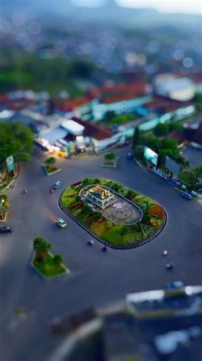 Garut Simpang Lima from Above | Tilt-Shift Miniature City Effect