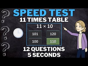 11 Times Table Quiz | Practice the 11 times table | MATH SPEED TEST