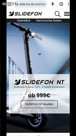 Slidefox NT vs. Wiesn, eScooter mit Strassenzulassung 2023 ABE