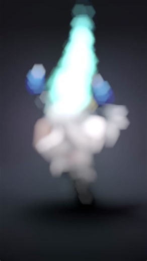 Stylized Animated Character Floating in Abstract Space