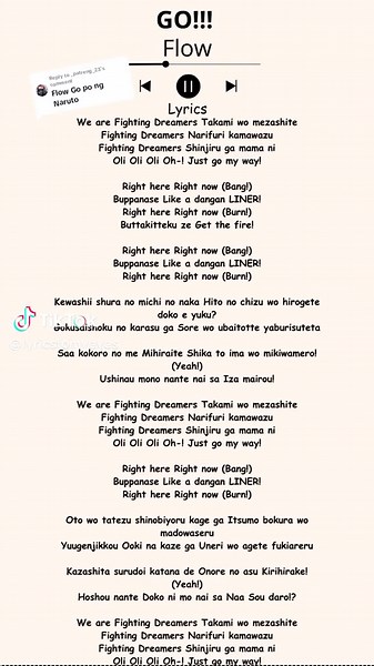 Naruto Opening 4 - Flow Lyrics