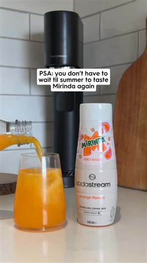 Sodastream UK on Instagram: "if Jan felt like 100 years long and you’re dreaming of the sweet taste of Mirinda on your balcony on holiday, we’re here to bring it a little closer to home. Turn tap water into NEW Mirinda Zero Sugar 🍊 with your Sodastream Shop via Sodastream.co.uk #Sodastream #mirinda #fizzydrinks #february #orangesoda"