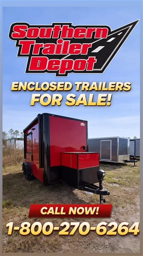 Clean, sharp, and built to turn heads 🔥 This red & black enclosed trailer is ready for work or play. Perfect for hauling equipment, tools, toys, or setting up your next business move. Built tough, pulls smooth, and looks even better in person. 📞 Call Southern Trailer Depot today: 1-800-270-6264 Inventory moves fast — don’t miss this one. #EnclosedTrailer #CargoTrailer #TrailerForSale #SouthernTrailerDepot #HaulWithConfidence | Southern Trailer Depot, LLC