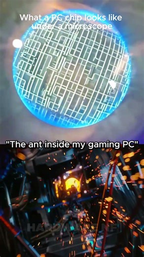 “What a PC chip looks like under a microscope💀” #pcgaming #benchmark #rtx5050 #gtx1080ti