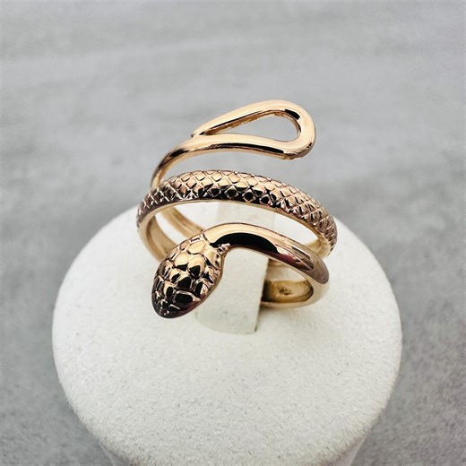 Gold Snake Wrap Ring for Women – Adjustable Serpent Statement Ring – Boho Vintage Gold Ring – Open Spiral Ring – Unique Jewelry Gift - Etsy