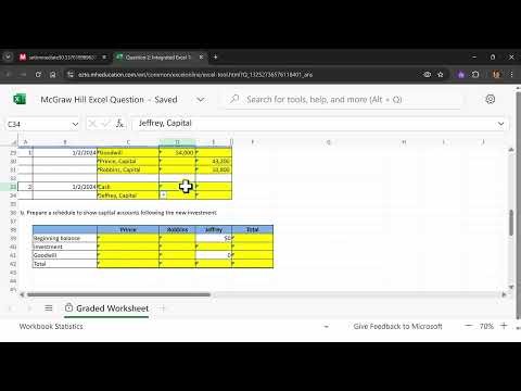 Chapter 14 Prob 2 HW Online Excel - Admitting new partner, goodwill method