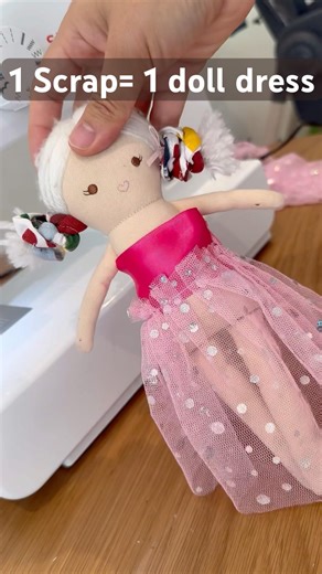 don't throw scrap, we can make a doll dress#diy#handmade#sewi#sewingtutorial#