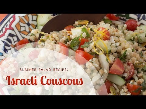 Israeli Couscous Salad Recipe with Tomatoes, Cucumbers and Feta