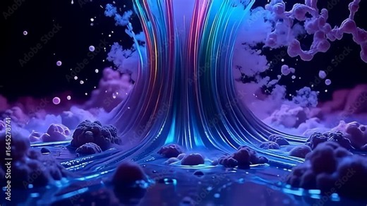 inwards angstrom abstruse purple setting, an burst of natural particle extend same pliable phantasmal wind emerges, cascade downwardly same swimming light, with apiece segment shine angstrom