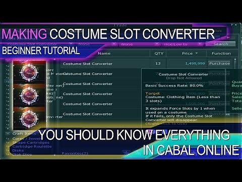Cabal Online - Making Costume Slot Converter [Beginner Tutorial]