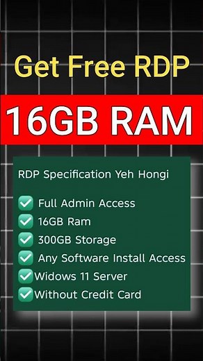 🔥 Get Free RDP With 16GB Ram | Create Free Windows 11 RDP | #freerdp