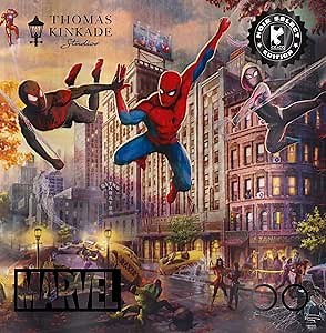 Ceaco - Silver Select - Marvel Kinkade - Spider-Man and Friends: The Ultimate Alliance - 500 Piece Jigsaw Puzzle for Adults - Challenging Puzzle Perfect for Game Nights
