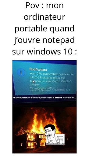 Pov : mon ordinateur portable quand j’ouvre notepad sur windows 10