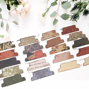 20 Divider Tabs, Planner Tabs, Junk Journal Tabs, Die Cuts, Cardstock, Journal Tabs, Journal Tabs, File Tabs, Single Sided, Vintage Inspired - Etsy