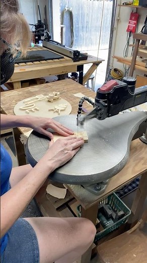 Scroll saw cutting letters from pine lumber 🙌🏼