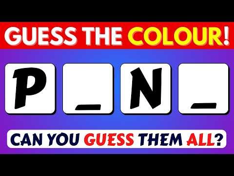 Guess the Colour Name by Missing Letters 🎨 | 50 Colour Quiz Challenge | Missing Letters Quiz