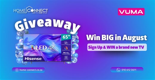 Sign up on any fibre deal on Vumatel & Stand A Chance to WIN a TV😯🔥 ✅Get 6 months discounted pricing on your fibre plan. ✅FREE Installation & Activation. ✅FREE to use Router. ✅Get the best after sales support. Select your fibre package on https://home-connect.co.za/ 💜 #Vuma #homeconnect | Home-Connect