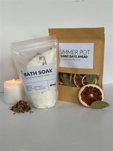DIY Spa Night Gift Set | Simmer Pot Kit & Oat Milk Mineral Bath Soak | Self Care Gift for Women - Etsy Australia