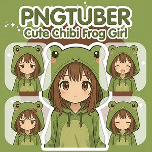 Frog Hoodie Chibi Pngtuber Model: Kawaii Girl Streaming Avatar Twitch Tiktok OBS (digital Download) - Etsy