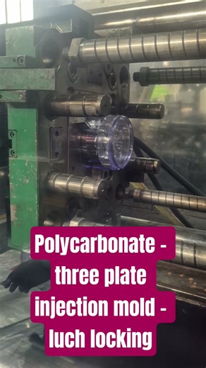 Polycarbonate - three plate injection mold - luch locking