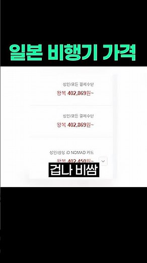 비싼 일본 비행기표 가격? #여행 #가성비