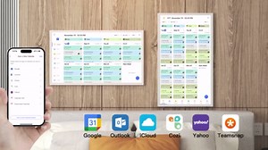 32" Digital Calendar Chore-Chart for-Wall-Planner - Interactive Touchscreen Display Electronic Calendar Picture Frame, Star Reward, Sync Google iCloud Outlook Calendar, Gifts for Mom, Wall Mount White