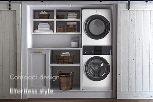 Electrolux 4.4 cu. ft. Stacked Washer and 8.0 cu. ft. Electric Dryer Laundry Tower in White with LuxCare Wash, Energy Star ELTE7300AW