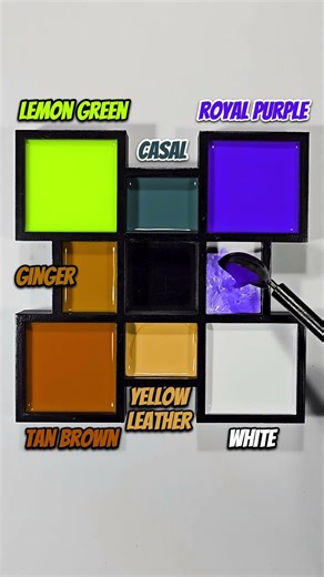 Royal Purple + Lemon Green + Tan Brown + White - Regal Nature Fusion