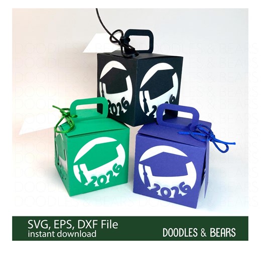 2026 Graduation Gift Box SVG, Grad Cap Party Favor Box (digital Download) - Etsy