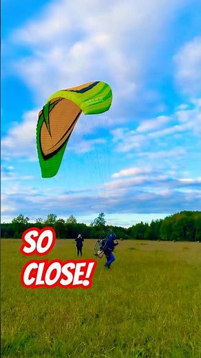 A paramotor takeoff toward an obstacle, it keeps you on the edge of your seat until the very end