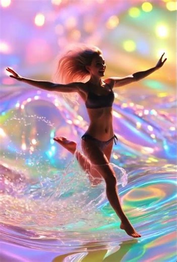 Relaxing Girl Swimming in Pool | AI ASMR Water Sounds