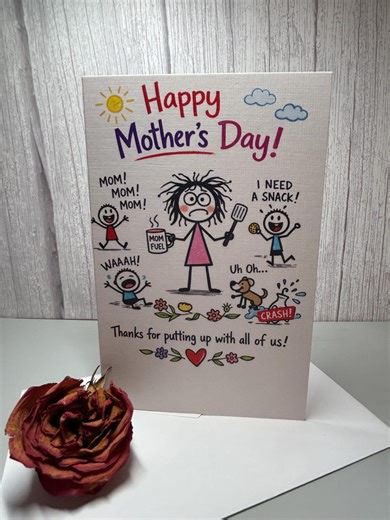 Funny Mother’s Day Card Kids Chaos Mom Humor Card - Etsy