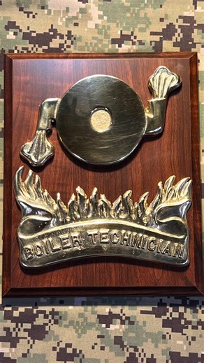 Cast brass US Navy Boiler Technician BT rating badge plaque | HT1 Metal Works