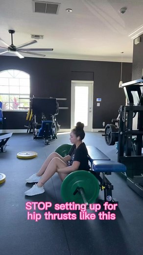Hip thrust set up! Proper set ensures less injuries AND better muscle engagement. #leanbodiesconsulting #teamledin #looklikeyoutrainlbc #hipthrustsetup | Lean Bodies Consulting